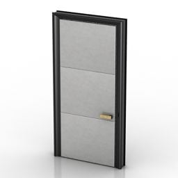 Soft Panel Door Wood Frame 3d model