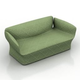 Forme du modernisme du canapé vert modèle 3D
