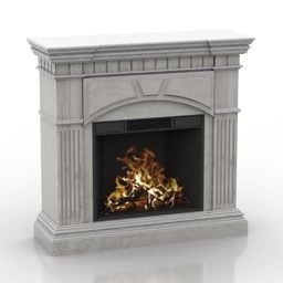 Roman Stone Fireplace 3d model