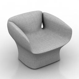3d модель блокового крісла з низькою спинкою