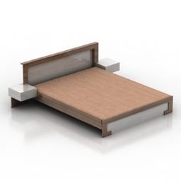 Doppelbett Einfaches 3D-Modell