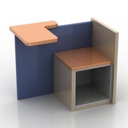 Kantinentisch-Stuhl-Kombination 3D-Modell
