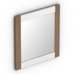 مربع آینه با قاب چوبی مدل سه بعدی