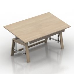 Стіл для малювання Дерев'яний каркас 3d модель