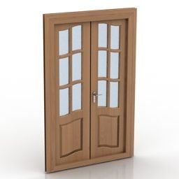 Porta com janelas modelo 3d