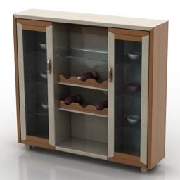 Glasscase Shoes Cabinet 3d model