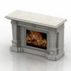 European Stone Carved Fireplace
