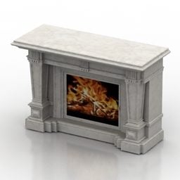 European Stone Carved Fireplace 3d model