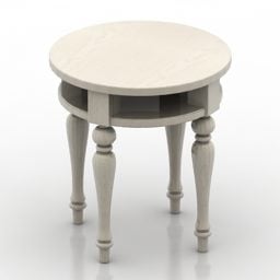 Round Stool Table With Under Shelf 3d model