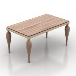 Tavolo in legno con gamba antica modello 3d