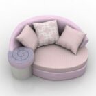 Round Sofa Pink Color