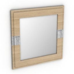 Espejo cuadrado marco simple modelo 3d