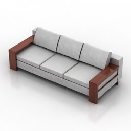 Sofa Tre Sæder Polstring 3d model