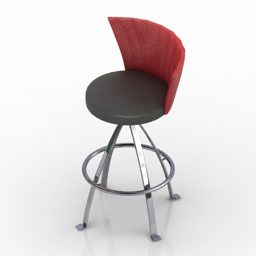 바 안락 의자 강철 프레임 3d 모델