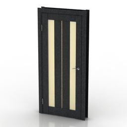 Door With Two Window Frame 3d model