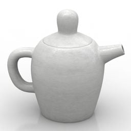 带盖瓷茶壶3d模型