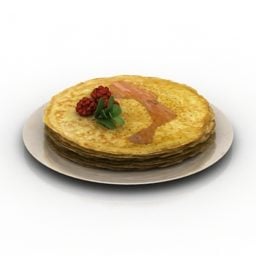 Mô hình 3d thực phẩm bánh kếp