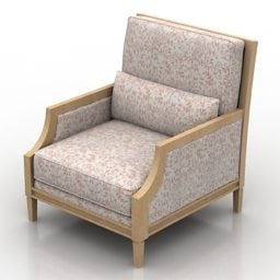 Simple Armchair With Wheels 3d model