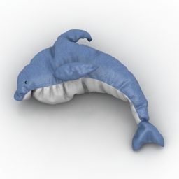 Almohada con forma de delfín modelo 3d