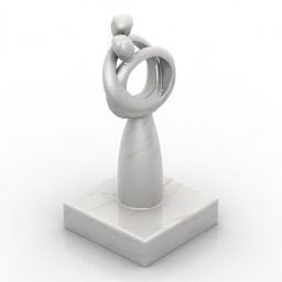 Wit beeldje Abstract 3D-model