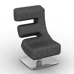 Umělecká židle E Letter Shape 3D model