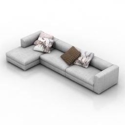 Canapé sectionnel en tissu modèle 3D
