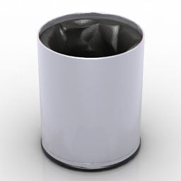 垃圾桶简单圆筒3d模型