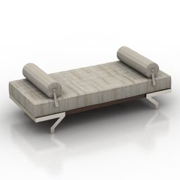 Stue Lædersofa Med Sofatæppe Og Sofabord 3d model