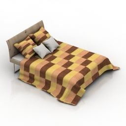 مدل سه بعدی تخت با تشک قدیمی