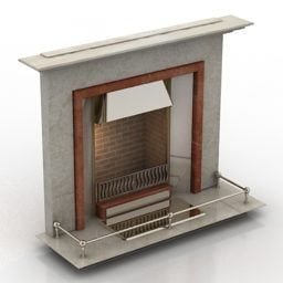 Stone Fireplace Modern Shape 3d model