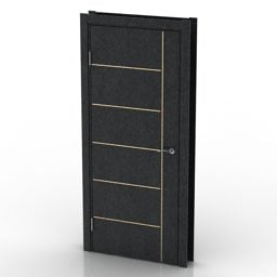 Porte en bois noir modèle 3D