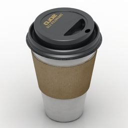 فنجان پلاستیکی قهوه مدل سه بعدی