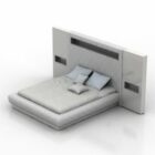Белая кровать с верхним шкафом