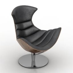 Fotel z rattanową ramą Model 3D