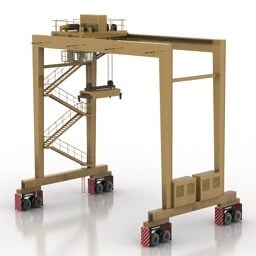 Industrial Crane Cargo Container 3d model