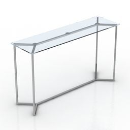 High Glass Table Steel Leg 3d model