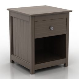Noční stolek hnědý dřevěný 3D model
