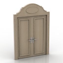 3д модель классической двери с рамной системой