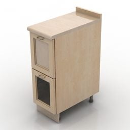 Skåp tunn med låda 3d-modell