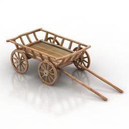 דגם תלת מימד של עגלה ישנה מימי הביניים