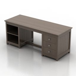 Kid Table With Shelf Decoration 3d model