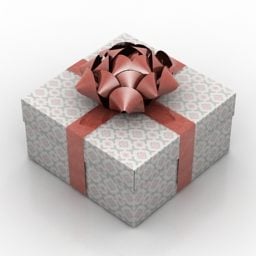 Box Gift With Ribbon 3d model