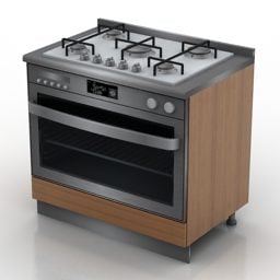 Gas Stove With Oven Combine 3d model