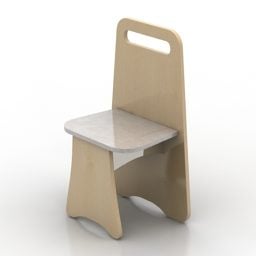 نموذج كرسي خشبي ثلاثي الأبعاد