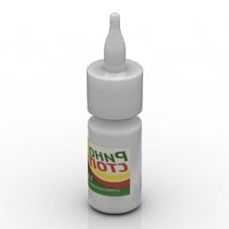 Modello 3d di piccola bottiglia medica
