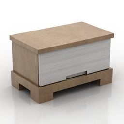 Modelo 3d de móveis de mesa de cabeceira simples e modernos