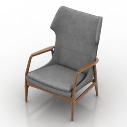 Simple Armchair High Back 3d model