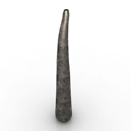 石の花瓶の湾曲した円柱 3D モデル