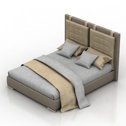 3д модель двуспальной кровати с мягкой обивкой Calligaris