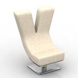 Salon Armchair Armless 3d model